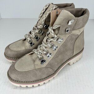 Sole Society Womens Taleese 2 Beige Lug Sole Lace Up Size 8.5M Combat Boots